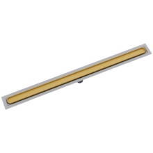 Infinity Drain FFDTIF 6548 PG - 48'' FF Series Complete Kit with Discorectangle Tile Insert Frame in Polished Gold