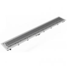 Infinity Drain USQ-P 42 SS - 42'' Complete Universal Infinity Drain™ Kit with PVC Channel and Squares Pattern Grate
