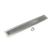 Infinity Drain FCBED 6560 SS - 60'' FCB Series Complete Kit with 2 1/2'' Perforated Offset Oval Grate in Sati
