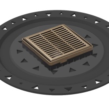 Infinity Drain LND4 BA SB - 4'' x 4'' LND 4 Slotted Pattern Complete Kit in Satin Bronze with ABS Bonded F