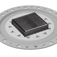 Infinity Drain LND4 BP ORB - 4'' x 4'' LND 4 Slotted Pattern Complete Kit in Oil Rubbed Bronze with PVC Bon