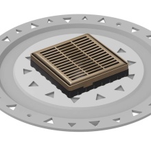 Infinity Drain LND4 BP SB - 4'' x 4'' LND 4 Slotted Pattern Complete Kit in Satin Bronze with PVC Bonded F