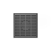 Infinity Drain LND5-2A GM - 5'' x 5'' LND 5 Slotted Pattern Complete Kit in Gunmetal with ABS Drain Body,