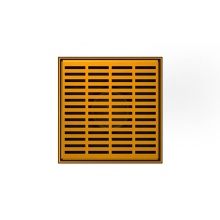 Infinity Drain LND5-2P PG - 5'' x 5'' LND 5 Slotted Pattern Complete Kit in Polished Gold with PVC Drain B