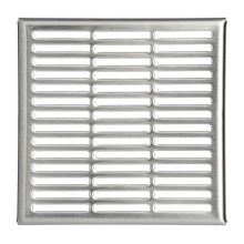 Infinity Drain LNS 4-SS - 4''x4'' LN4 Slotted Pattern Top Plate in Satin Stainless