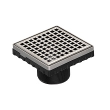 Infinity Drain LQ4-2 SS - 4''x4'' LQ4 Squares Pattern Strainer-2'' Throat in Satin Stainless