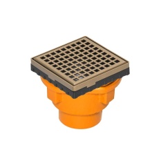 Infinity Drain LQD4-2I SB - 4'' x 4'' LQD 4 Squares Pattern Complete Kit in Satin Bronze with Cast Iron Dr