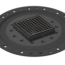 Infinity Drain LQD4 BA ORB - 4'' x 4'' LQD 4 Squares Pattern Complete Kit in Oil Rubbed Bronze with ABS Bon