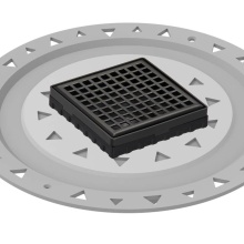 Infinity Drain LQD4 BP ORB - 4'' x 4'' LQD 4 Squares Pattern Complete Kit in Oil Rubbed Bronze with PVC Bon