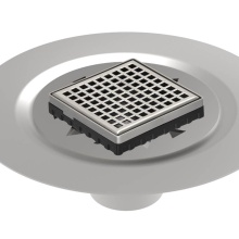 Infinity Drain LQD4 BS SS - 4'' x 4'' LQD 4 Squares Pattern Complete Kit in Satin Stainless with Stainless