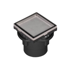 Infinity Drain LTD4-2A SS - 4'' x 4'' LTD 4 Tile Insert Complete Kit in Satin Stainless with ABS Drain Bod