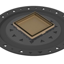 Infinity Drain LTD4 BA SB - 4'' x 4'' LTD 4 Tile Insert Complete Kit in Satin Bronze with ABS Bonded Flang