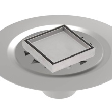 Infinity Drain TDB 4-S SS - 4'' x 4'' Tile Drain Strainer in Satin Stainless with Stainless Steel Bonded F