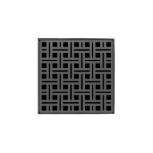 Infinity Drain VD 5-3P GM - 5'' x 5'' VD 5 High Flow Complete Kit with Weave Pattern Decorative Plate in G