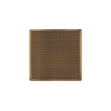 Infinity Drain WDB 5-S  PB - 5 in. x 5 in. WDB 5 Complete Kit with Wedge Wire Pattern Decorative Plate in Polished Brass with S