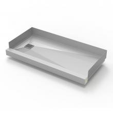 Infinity Drain BCL-3060NS-SS - 30''x 60'' Stainless Steel Shower Base with Lines Pattern Left Drain location