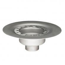Infinity Drain BFS 42 - Bonded Flange Stainless Steel Drain 4'' Throat, 2'' No Hub Outlet