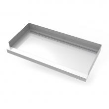 Infinity Drain BLC-3060IG-SS - 30''x 60'' Stainless Steel Shower Base with Back Wall Slotted Pattern Linear D