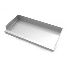 Infinity Drain BLL-3060IG-SS - 30''x 60'' Stainless Steel Shower Base with Left Wall Slotted Pattern Linear D