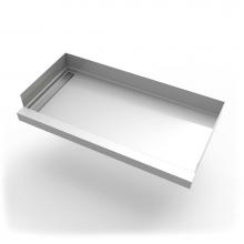 Infinity Drain BLL-3060TI-SS - 30''x 60'' Stainless Steel Shower Base with Left Wall Tile Insert Linear Drain