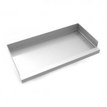 Infinity Drain BLR-3060IG-SS - 30''x 60'' Stainless Steel Shower Base with Right Wall Slotted Pattern Linear