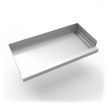Infinity Drain BLR-3060TI-SS - 30''x 60'' Stainless Steel Shower Base with Right Wall Tile Insert Linear Drai