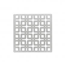 Infinity Drain KS 4 SS - 4'' x 4'' Link Pattern Decorative Plate for K 4, KD 4, KDB 4 in Satin Stainles
