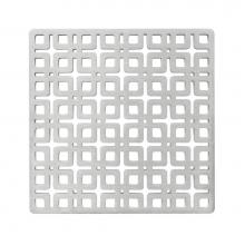 Infinity Drain KS 5 SS - 5'' x 5'' Link Pattern Decorative Plate for K 5, KD 5, KDB 5 in Satin Stainles