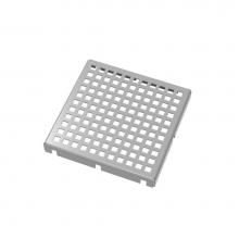 Infinity Drain LQ5-2 SS - 5''x5'' LQ5 Squares Pattern Strainer-2'' Throat Satin Stainless Stee
