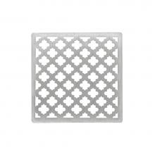 Infinity Drain MS 4 SS - 4'' x 4'' Moor Pattern Decorative Plate for M 4, MD 4, MDB 4 in Satin Stainles