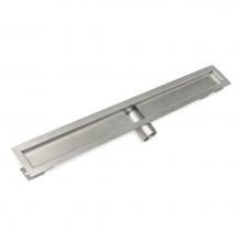 Infinity Drain OC 6532 SS - 32'' Stainless Steel Side Outlet Channel for FT Series with 2'' No Hub Outlet