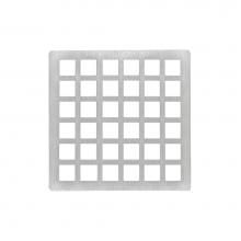 Infinity Drain QS 4 SS - 4'' x 4'' Squares Pattern Decorative Plate for Q 4, QD 4, QDB 4 in Satin Stain