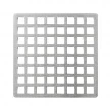 Infinity Drain QS 5 SS - 5'' x 5'' Squares Pattern Decorative Plate for Q 5, QD 5, QDB 5 in Satin Stain