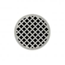 Infinity Drain RMD 5-2H SS - 5'' Round RMD 5 Complete Kit with Moor Pattern Decorative Plate in Satin Stainless with