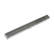 Infinity Drain SAG 6536 SS - 36'' S-PVC Series Complete Kit with 2 1/2'' Wedge Wire Grate in Satin Stainles