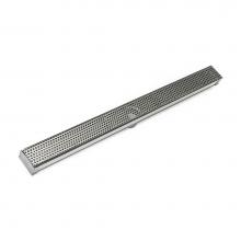 Infinity Drain SDG 6596 SS - 96'' S-PVC Series Complete Kit with 2 1/2'' Perforated Circle Pattern Grate in