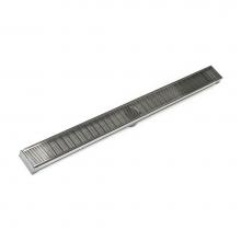 Infinity Drain S-LAG 6548 SS - 48'' S-PVC Series Low Profile Complete Kit with 2 1/2'' Wedge Wire Grate in Sa
