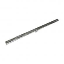 Infinity Drain S-LT 3836 SS - 36'' S-PVC Series Low Profile Complete Kit with 1 1/2'' Perforated Offset Slot