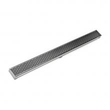 Infinity Drain S-LT 6572 SS - 72'' S-PVC Series Low Profile Complete Kit with 2 1/2'' Perforated Offset Slot