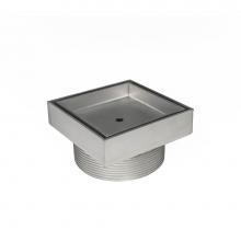 Infinity Drain T 15 B SS - 5'' x 5'' Tile Drain Strainer with 4'' B Type Threaded Throat in Sat