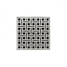 Infinity Drain VD 5-2A SS - 5'' x 5'' VD 5 Complete Kit with Weave Pattern Decorative Plate in Satin Stain