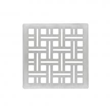Infinity Drain VS 4 SS - 4'' x 4'' Weave Pattern Decorative Plate for V 4, VD 4, VDB 4 in Satin Stainle