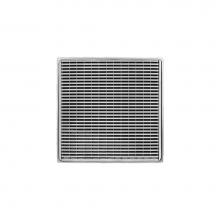Infinity Drain W 4 SS - 4'' x 4'' Strainer with Wedge Wire Pattern Decorative Plate and 2''