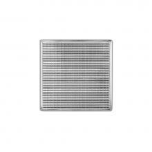 Infinity Drain W 5 SS - 5'' x 5'' Strainer with Wedge Wire Pattern Decorative Plate and 2''