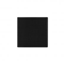 Infinity Drain WD 5-2I BK - 5'' x 5'' WD 5 Complete Kit with Wedge Wire Pattern Decorative Plate in Matte