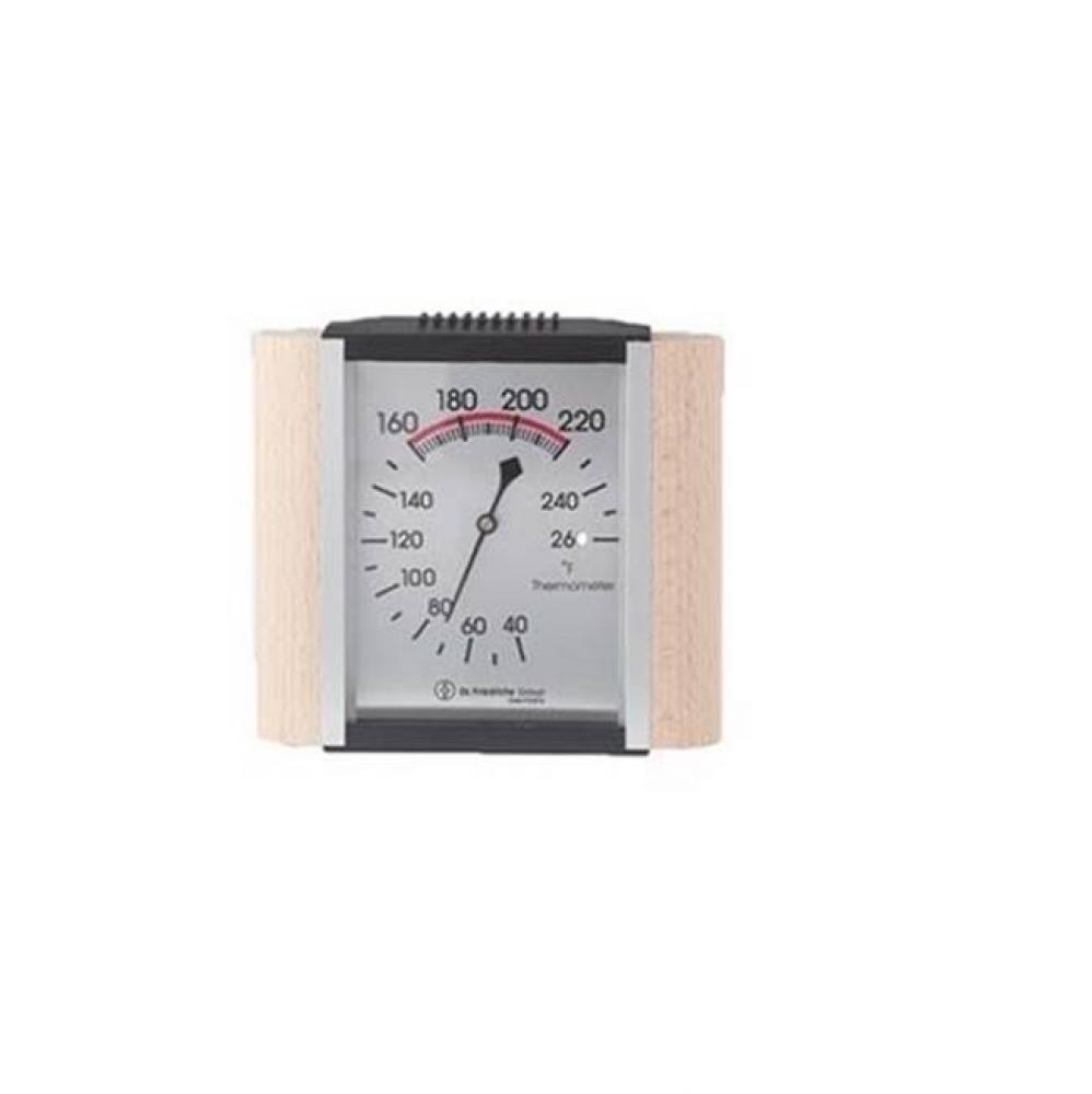 Thermometer: Wood Trim/Metallic Face