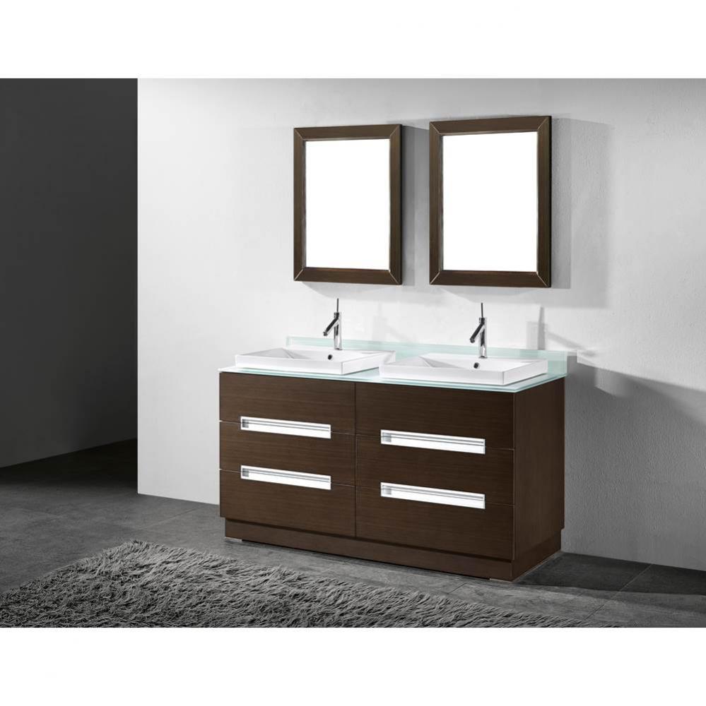 Verona Double Vanity, Walnut, 60''