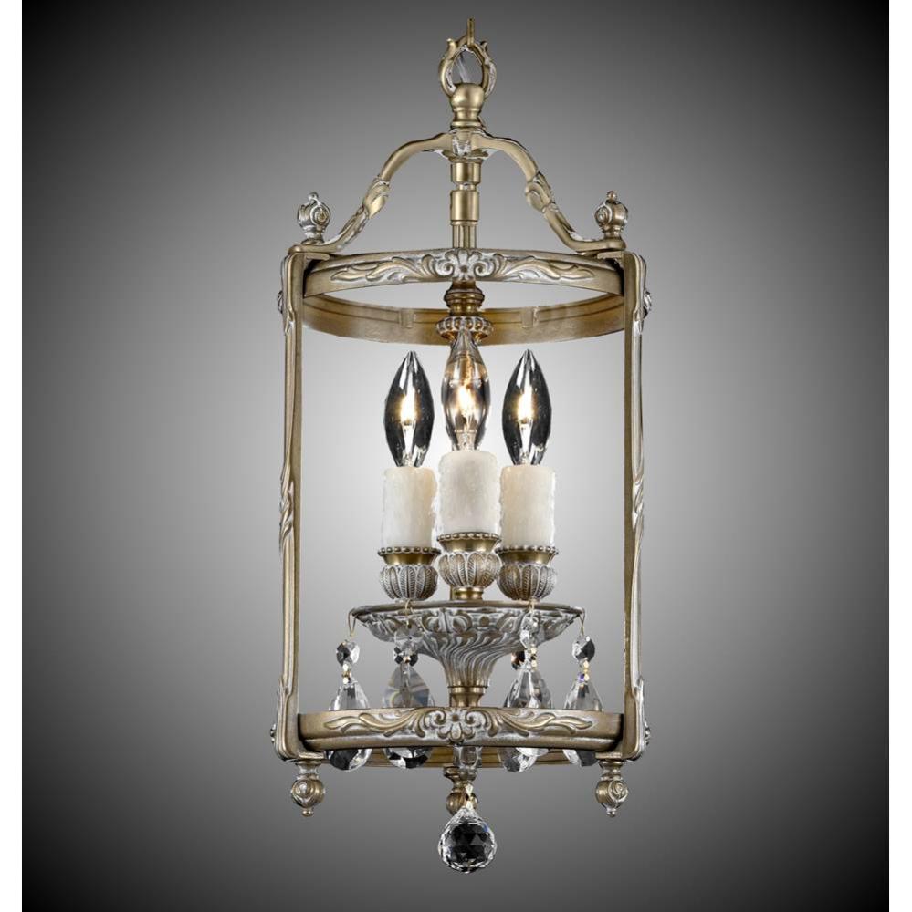 3 Light 8 inch Lantern with Clear Curved glass and