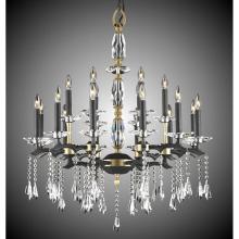 American Brass And Crystal CH5537-GS-33S-37G-ST - 6+12 Light Two Tier Kaya