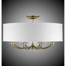 American Brass And Crystal FM5437-32G-36G-ST-WH - 32 inch Kensington Drum Shade Flush